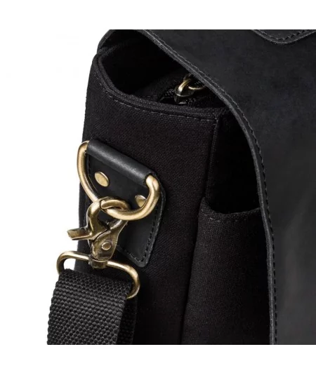 PAOLO PERUZZI Pánsky set-kožená taška a peňaženka | čierna