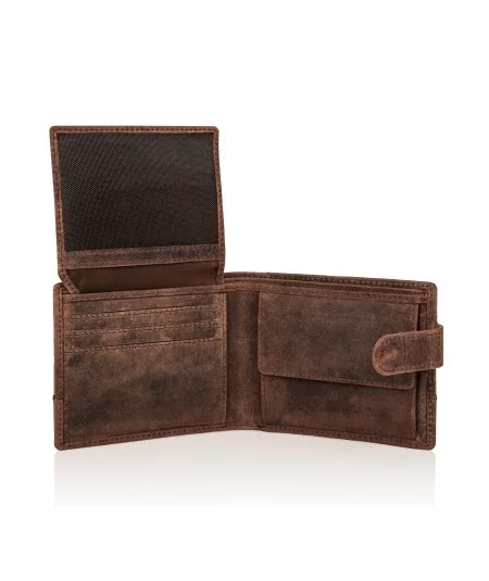 PAOLO PERUZZI Pánsky set-kožená taška a peňaženka | hnedá