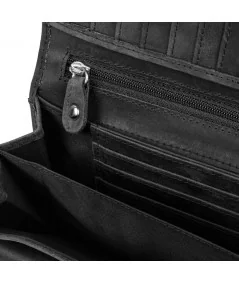 PAOLO PERUZZI Dámska kožená peňaženka Vintage | čierna