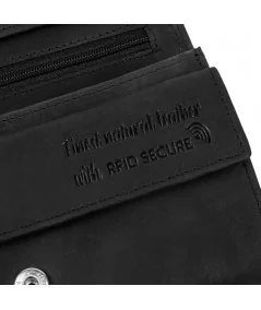 PAOLO PERUZZI Dámska kožená peňaženka Vintage | čierna