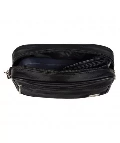 PAOLO PERUZZI Príručná kožená taška etue | čierna