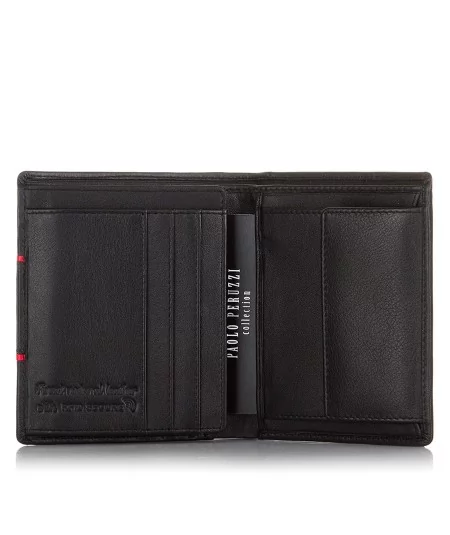 PAOLO PERUZZI Pánska kožená peňaženka s RFID | červená