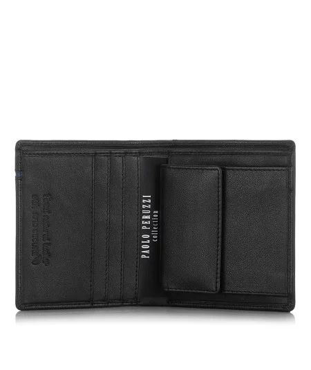 PAOLO PERUZZI Pánska kožená peňaženka RFID | modrá
