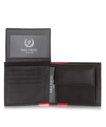 PAOLO PERUZZI Pánska kožená peňaženka RFID | čierna