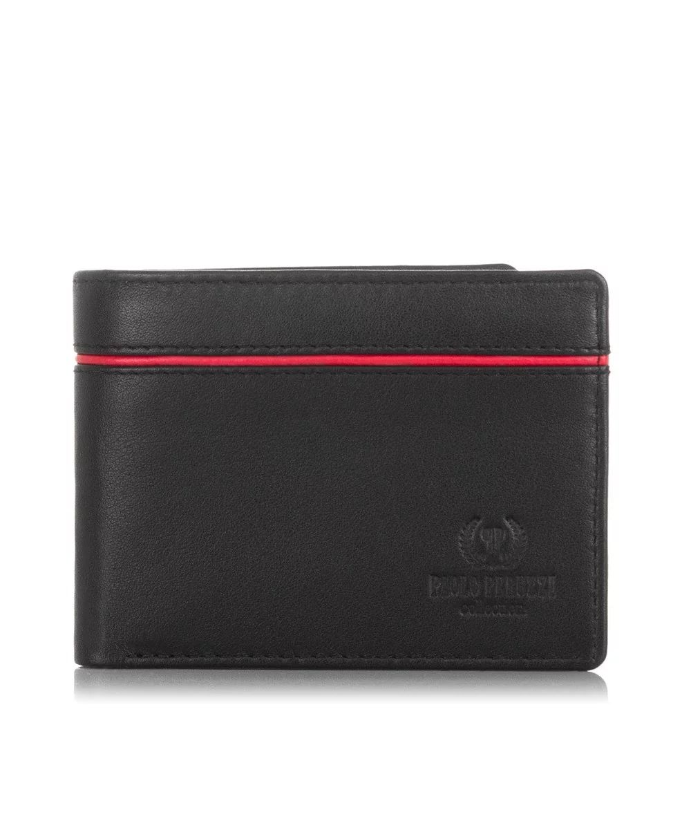 PAOLO PERUZZI Pánska kožená peňaženka RFID | červená