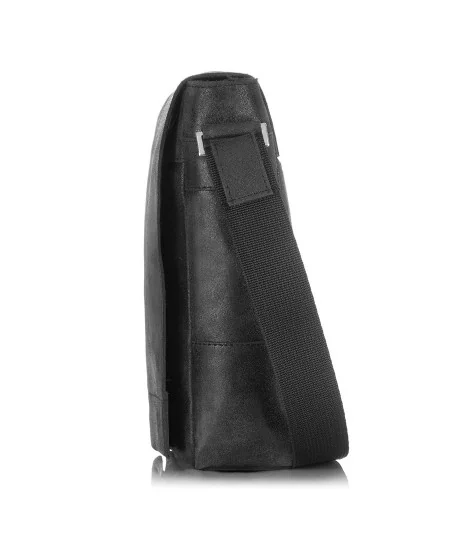 PAOLO PERUZZI Pánska kožená taška cez rameno VINTAGE | čierna
