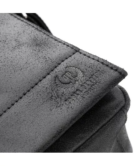 PAOLO PERUZZI Pánska kožená taška cez rameno VINTAGE | čierna