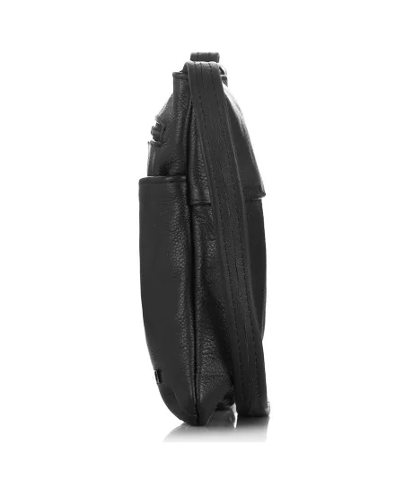 PAOLO PERUZZI Dámska kožená crossbody kabelka | čierna