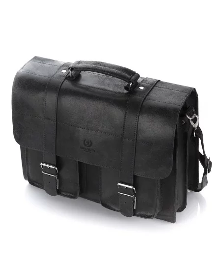 PAOLO PERUZZI Pánska kožená taška VINTAGE | čierna