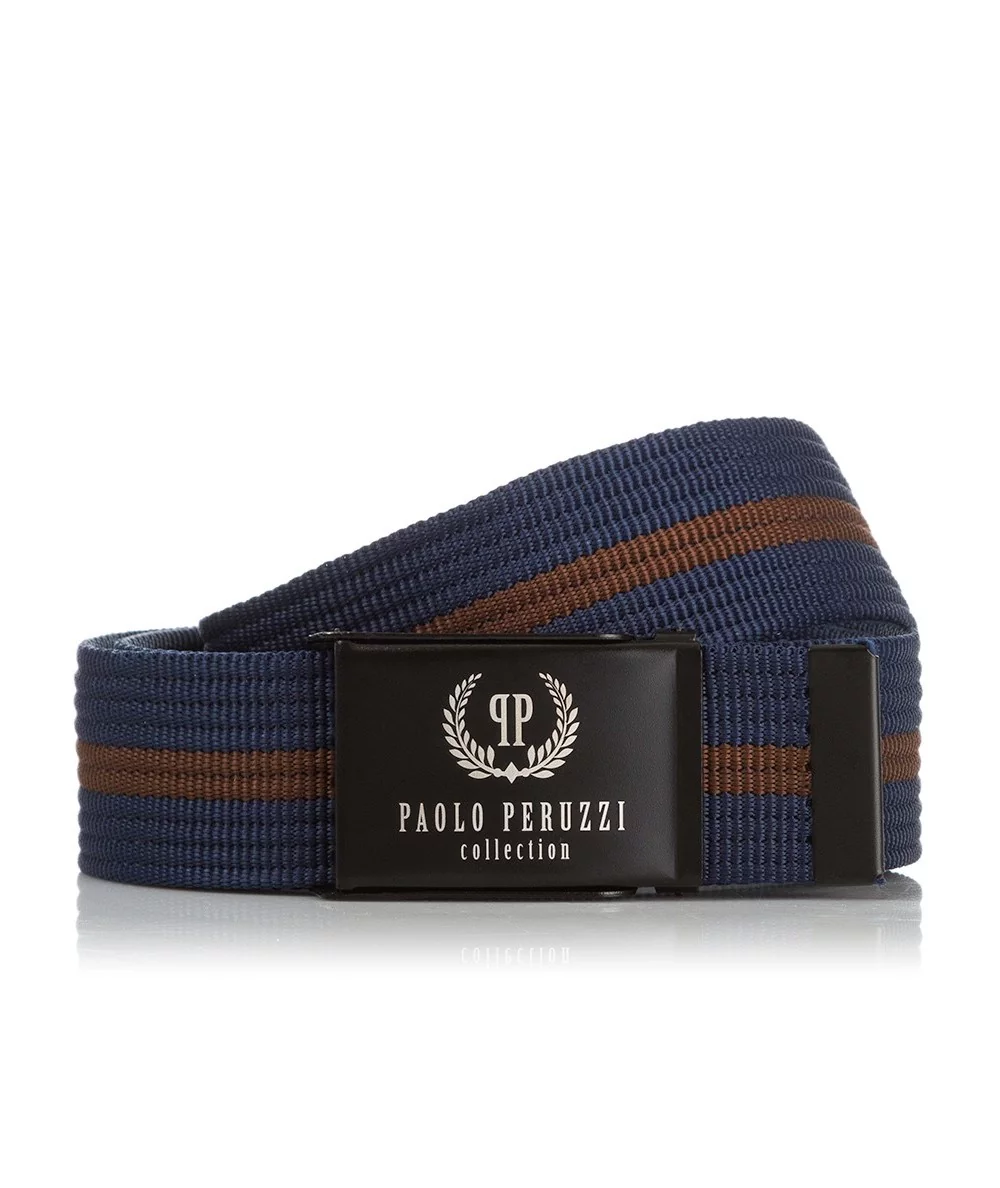 PAOLO PERUZZI Pánsky pletený opasok | modrá
