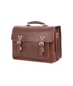 VOOC Kožená business taška & taška na notebook | hnedá