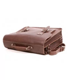 VOOC Kožená business taška & taška na notebook | hnedá