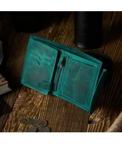 PAOLO PERUZZI Dámska kožená peňaženka s RFID | zelená