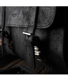 PAOLO PERUZZI Pánska kožená taška cez rameno | čierna