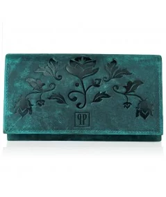 PAOLO PERUZZI Kožená peňaženka s motívom | zelená