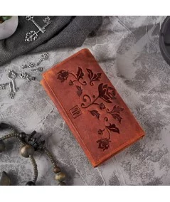 PAOLO PERUZZI Kožená peňaženka s motívom | oranžová