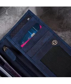 PAOLO PERUZZI Kožená peňaženka s motívom | tmavomodrá