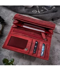 PAOLO PERUZZI Dámska kožená peňaženka | čerevená