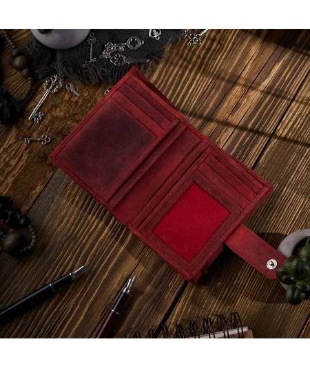 PAOLO PERUZZI Dámska kožená peňaženka s RFID | červená