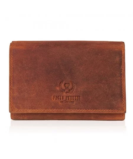 PAOLO PERUZZI Dámska kožená peňaženka RFID | pomarančová