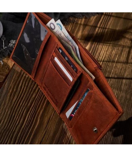 PAOLO PERUZZI Dámska kožená peňaženka RFID | pomarančová
