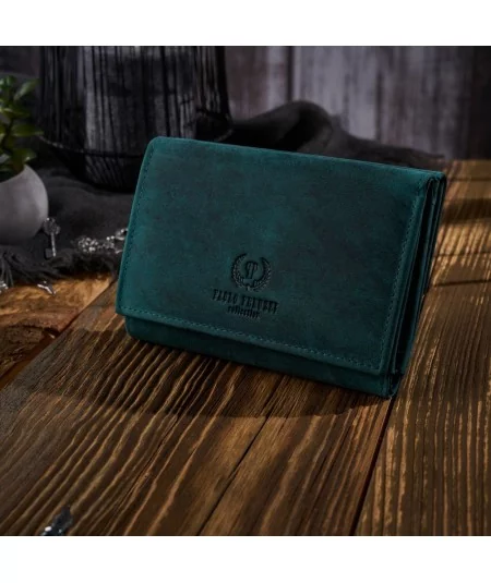 PAOLO PERUZZI Dámska kožená peňaženka RFID | zelená