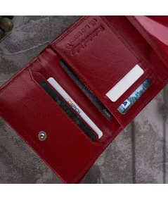 PAOLO PERUZZI Dámska kožená peňaženka RFID | červená