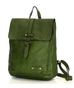 MARCO MAZZINI Dámsky kožený batoh Handmade | zelená