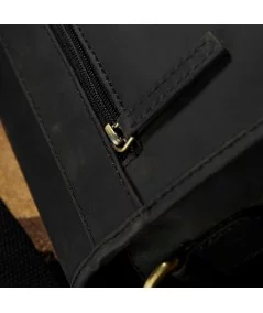 PAOLO PERUZZI Kožená kabelka na rameno | čierna