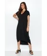 Dlhé asymetrické šaty oversize NU387 | čierna