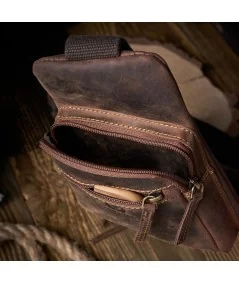 PAOLO PERUZZI Kožený batoh Vintage | hnedá