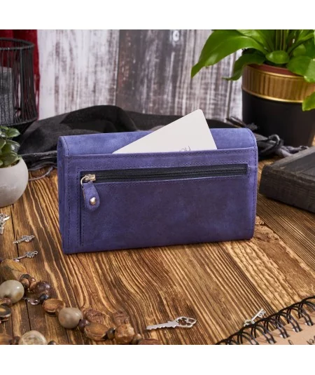 PAOLO PERUZZI Dámska kožená peňaženka Vintage | fialová