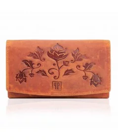 PAOLO PERUZZI Dámska kožená peňaženka Vintage | oranžová