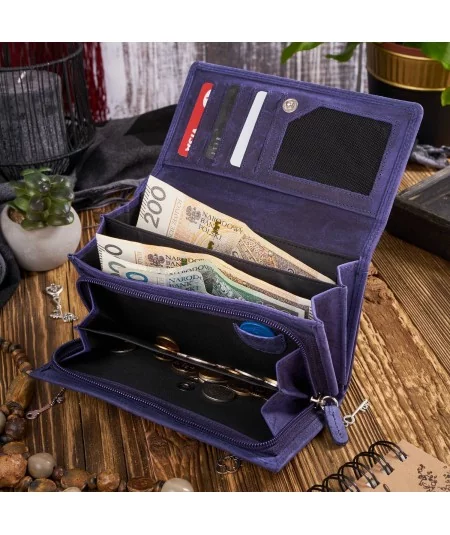 PAOLO PERUZZI Dámska kožená peňaženka | fialová