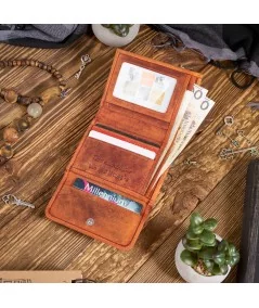 PAOLO PERUZZI Dámska kožená peňaženka | oranžová
