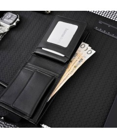 PAOLO PERUZZI Klasická pánska kožená peňaženka | čierna