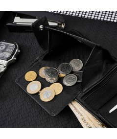 PAOLO PERUZZI Klasická pánska kožená peňaženka | čierna