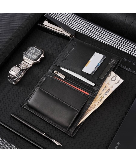 PAOLO PERUZZI Veľká pánska kožená peňaženka | čierna