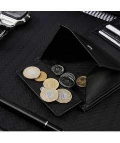 PAOLO PERUZZI Malá pánska kožená peňaženka | čierna