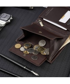 PAOLO PERUZZI Veľká pánska kožená peňaženka | hnedá