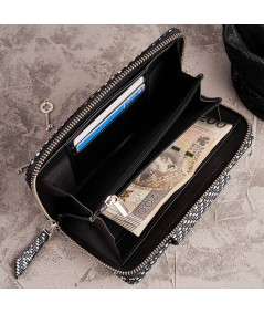 PAOLO PERUZZI Veľká dámska kožená peňaženka | šedá