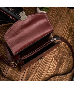 PAOLO PERUZZI Elegantná kožená príručná taška-etue | svetlohnedá