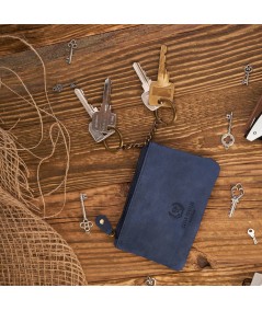 PAOLO PERUZZI Kožené puzdro na kľúče Vintage | modrá