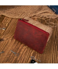 PAOLO PERUZZI Kožené puzdro na kľúče Vintage| červená
