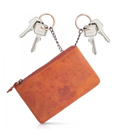 PAOLO PERUZZI Kožené puzdro na kľúče Vintage | oranžová