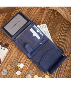 PAOLO PERUZZI Dámska kožená peňaženka s RFID | tmavomodrá