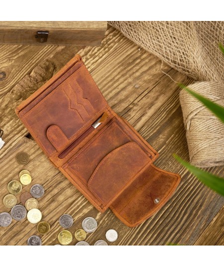 PAOLO PERUZZI Dámska kožená peňaženka s RFID | oranžová