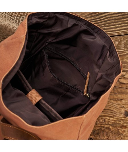 PAOLO PERUZZI Robustný trekingový batoh Vintage | svetlohnedá