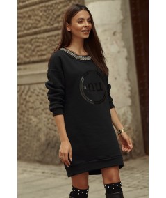 Dámske mikinové šaty NU406 | čierna