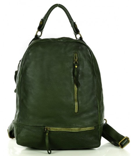 MARCO MAZZINI Dámsky kožený batoh handmade classic | zelená